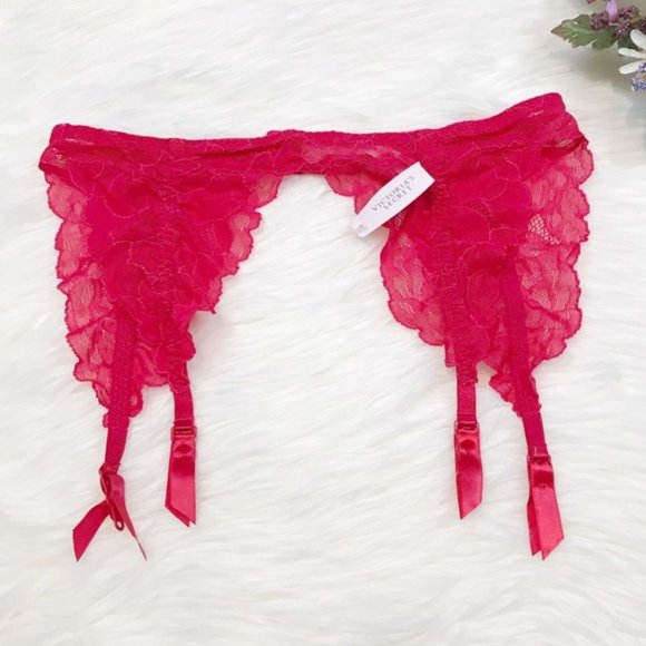 Victoria's Secret Other - NWT Victoria’s Secret Red Lace Garter Belt Large